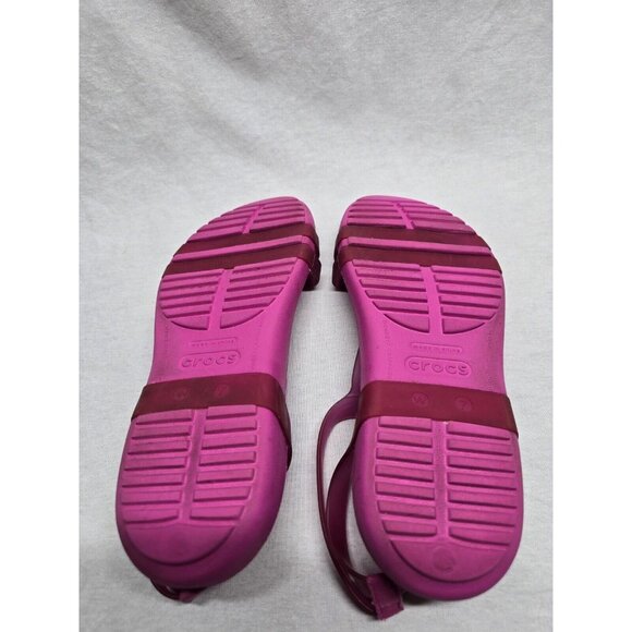 Crocs Women's Really Sexi Ankle Strap Strappy Sandals Fuchsia Pink Sz 7- Flawed - Picture 13 of 15